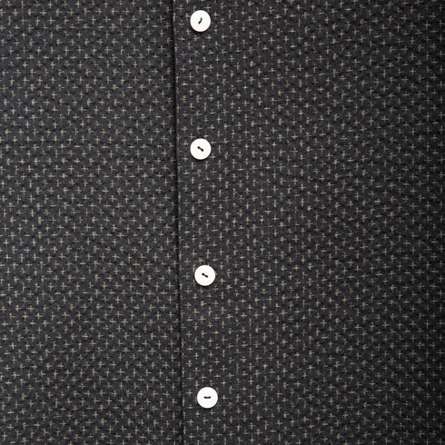 Merely Made Merely Sashiko Printed Oversized Short Sleeve Shirts Black 24244SH Degli Uberti